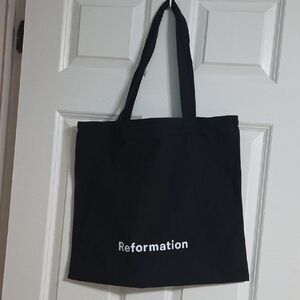 Reformation Black Canvas Tote